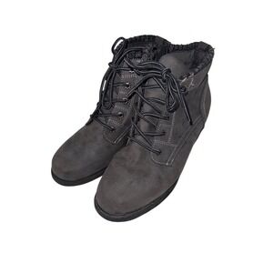 Sporto Women's Gray Lace Up Ankle Boots Size 9M Sweater Collar bootie cabincore‎